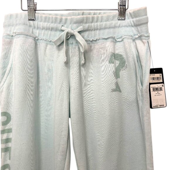 GUESS LOS ANGELES Lounge Pants NWT Soft Green Drawstring Jogger Cuffs Size Small - Picture 2 of 10